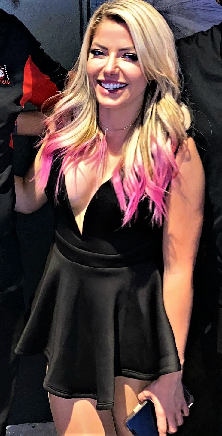 Alexa Bliss' mega cleavage and short dress